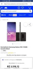 Smartphone Samsung Galaxy S10+ 512GB - Ceramic Black | R$3519