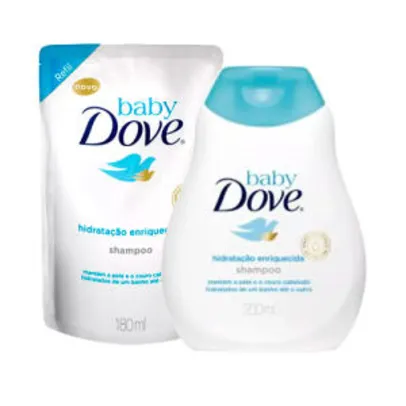 Kit Shampoo Dove Baby Hidratação Enriquecida 200ml + Refil 180ml - R$8,20