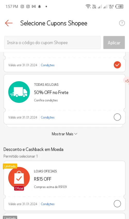 Imagem na descrição da promoção