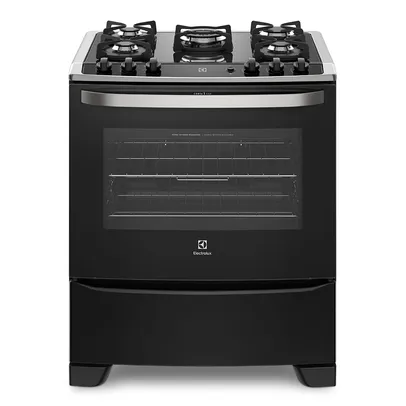 Fogão 5 Bocas Electrolux Preto Automático com Mesa de Vidro e Tripla Chama (76UPV)