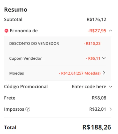 Imagem na descrição da promoção