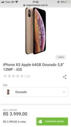 iPhone XS Apple 64GB Prateado 5,8” 12MP - iOS - R$3999