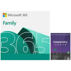 Microsoft Office 365 Family 1TB, 15 meses (6 pessoas) + Kaspersky Premium 12 meses (5 dispositivos)