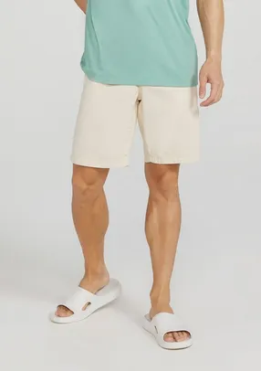 Bermuda Hering Básica Chino Em Sarja Off White