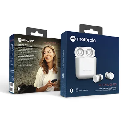 [APP] Fone Bluetooth Motorola Moto Buds 120, A prova d'agua Branco