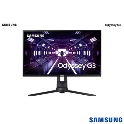 Monitor Gamer 24" Samsung Odyssey G3 Full HD com 144Hz e 1ms, FreeSync Premium, Regulagem de Altura ...