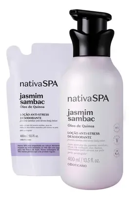 Combo Nativa Spa Jasmim Sambac: Loção Corporal 400ml + Refil