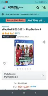 eFootball PES 2021 - PlayStation 4 | R$117