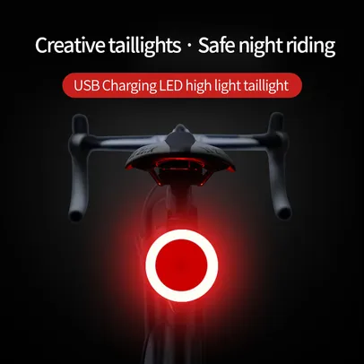 [C. Nova R$9] Luz traseira de bicicleta, led, IPX-2, 32h de bateria piscando, usb 