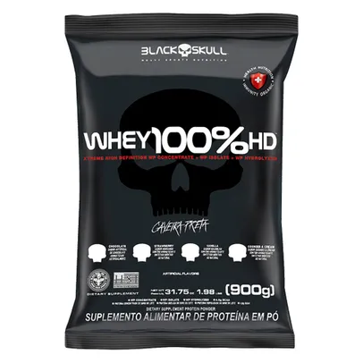 Whey 100% HD Cookies & Cream 900g Refil Black Skull - Whey Concentrado Isolado & Hidrolisado