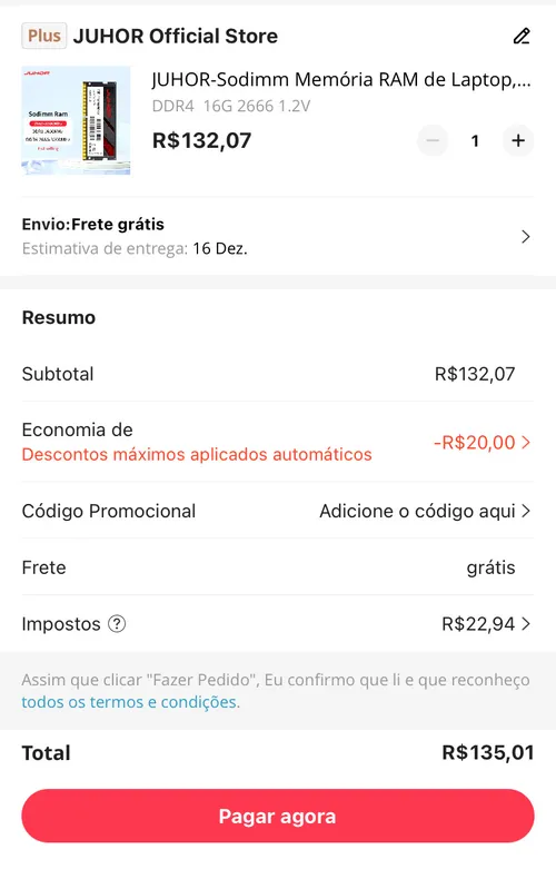 Imagem na descrição da promoção