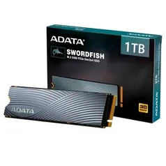 SSD Adata Swordfish, 1TB, M.2 PCIe, NVMe, Leitura: 1800Mb/s e Gravação: 1200MB/s 