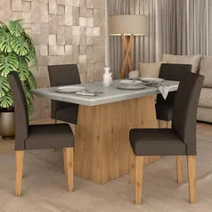 [AME R$ 385] Conjunto Sala De Jantar 4 Cadeiras Italia Cinamomo | R$ 769