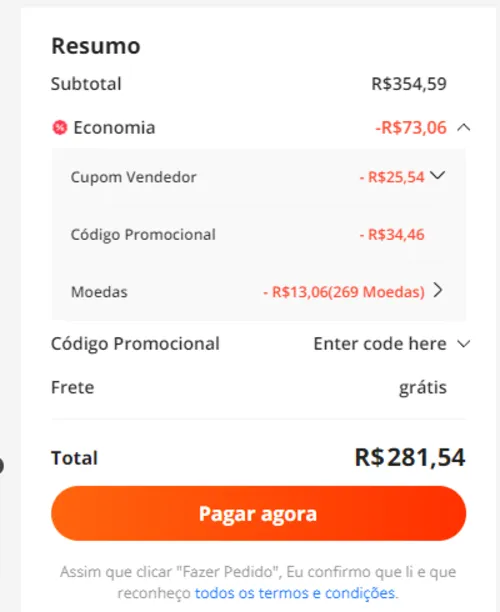 Imagem na descrição da promoção