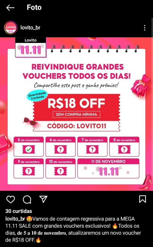 Imagem na descrição da promoção