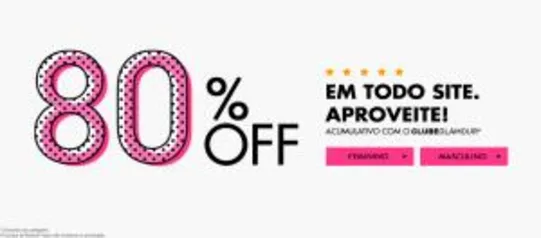 80% OFF em Todo o Site da Glamour