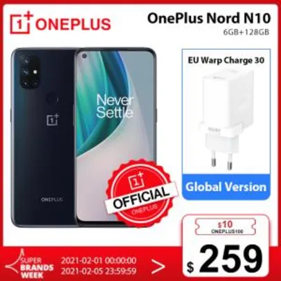 SmartphoneOnePlus Nord N10 5G Versão Global 128GB | R$1508