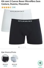 (Prime)Kit com 2 Cuecas Boxer Microfibra Sem Costura, Duomo, Masculino - R$27