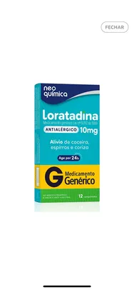 Loratadina 10mg 12 comprimidos Neo Quimica