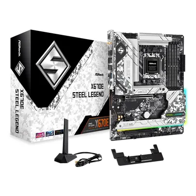 Placa-Mãe Asrock X670E Steel Legend, ATX, AMD Ryzen, DDR5, Wifi, Bluetooth - 90-MXBJ40-A0UAYZ