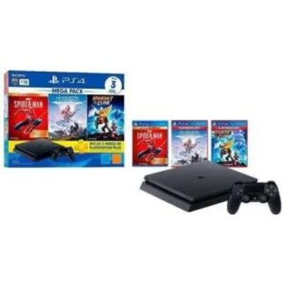 [AME R$ 2097,81] Console PlayStation 4 MEGAPACK V15 1TB + Controle Dualchock 4 + 3 Jogos + PS Plus 3 Meses - Ps4 | R$ 2230