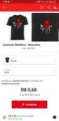 [BUG] Camiseta Metallica - Masculina