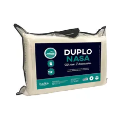 KIt 2 Travesseiros Nasa Poliuretano 45x65 cm Duoflex Duplo Nasa Creme