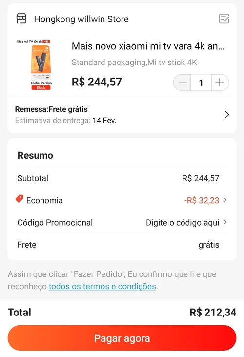 Imagem na descrição da promoção