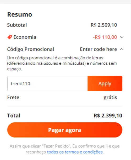 Imagem na descrição da promoção