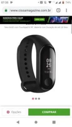 Smartband Monitor Cardíaco Xiaomi Mi Band 3 Preto - R$127