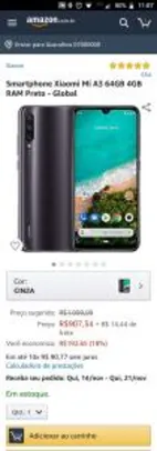 Smartphone Xiaomi Mi A3 64GB - R$907