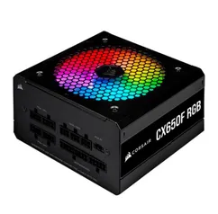 (AME SC R$43,20) Fonte Corsair CX650F RGB 650W, 80 Plus Bronze, CP-9020217-NA