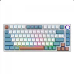 Teclado Gamer SuperFrame Ribbon, RGB, Switch Red Lubrificados, 75%, ABNT2, Hot Swap, White/Green