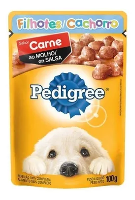 Alimento Pedigree Ao Molho para cachorro filhote todos os tamanhos sabor carne em sachê de 100g - R$ 1,45