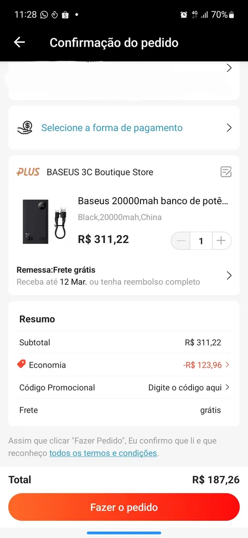 Imagem na descrição da promoção