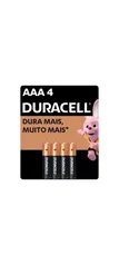 [Leve 2 ou +] Pilha Duracell Alcalina AAA com 4 unidades