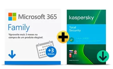 Microsoft 365 Family 6 disp 15 meses + Kaspersky Total Security 5 disp