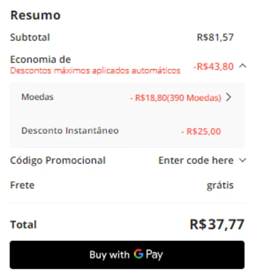 Imagem na descrição da promoção