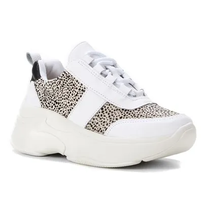 Tênis Couro Shoestock Chunky Pelo Cheetah Feminino | R$128