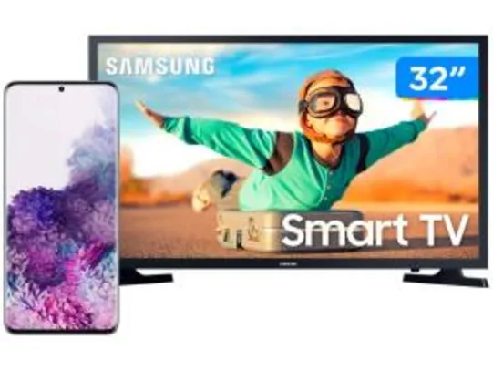 Smartphone Samsung Galaxy S20+ 128GB Cosmic Gray + Smart TV LED 32” | R$ 5.399