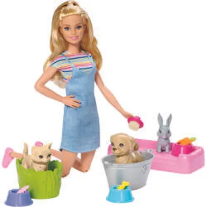 Barbie Banho de Cachorrinhos FXH11 - Mattel R$ 80