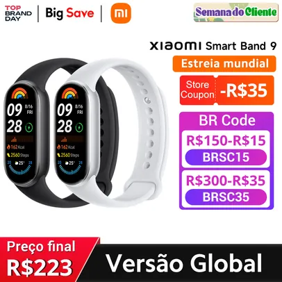 [Estreia mundial] Versão global Xiaomi Smart Band 9 Tela AMOLED de 1,62