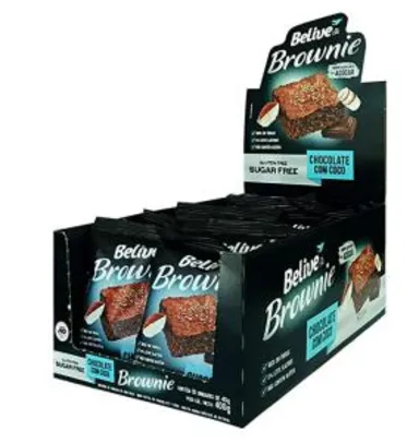 Saindo por R$ 22,3: Brownie de Chocolate com Coco Belive Sem Açúcar/Glúten/Lactose 40g - 10 unid | R$22 | Pelando
