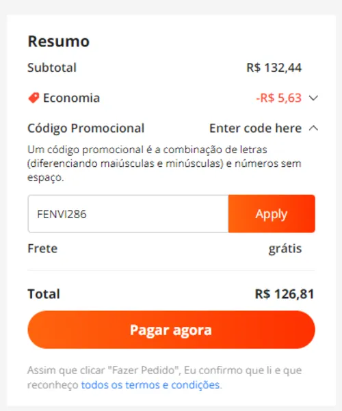 Imagem na descrição da promoção