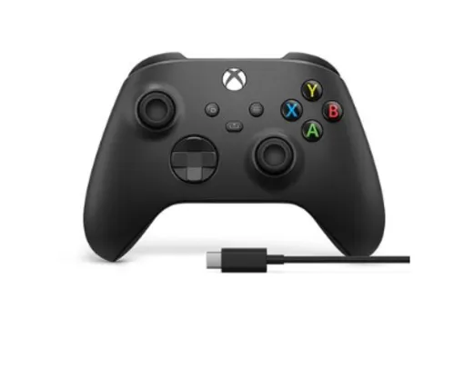 Controle Sem Fio Xbox + Cabo USB-C - Preto ou Branco