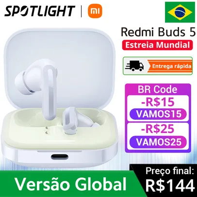 Xiaomi Redmi Buds 5, TWS Earbuds, Versão Global