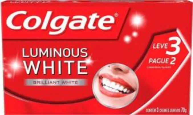 Saindo por R$ 9: [PRIME] Creme Dental Colgate Luminous White 3 unidades 70g cada | Pelando
