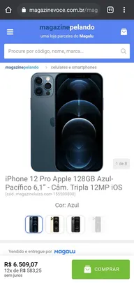 [Magazine Pelando] iPhone 12 Pro 128gb | R$6.509