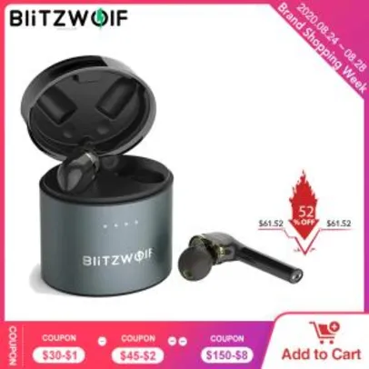 Fone de Ouvido Bluetooth Blitzwolf® BW-FYE8 TWS R$195