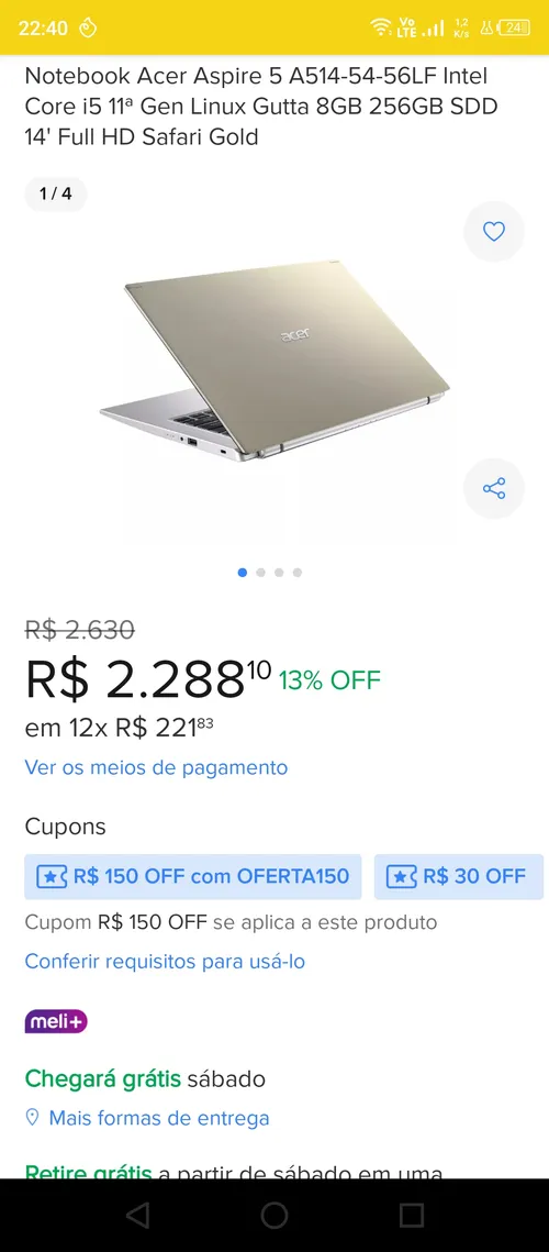 Imagem na descrição da promoção